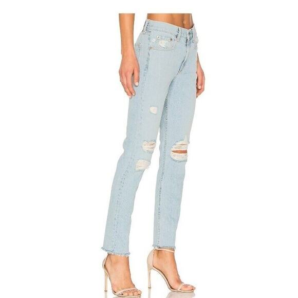 Rag & Bone Jeans 31 Marilyn Union Pool Light Wash Distressed Womens Denim $295 - Picture 1 of 14